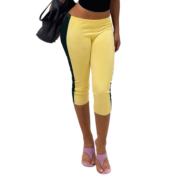 Damen Sportliche 3/4-Leggings mit seitlichen Kontraststreifen Drune