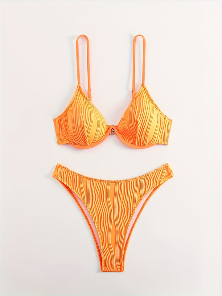 Damen Bikiniset mit elegantem Faltenmuster Drune