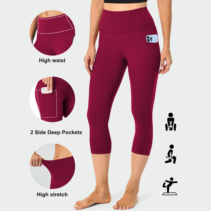 Damen Kompressions-Leggings mit Bauchkontrolle und seitlichen Taschen Drune