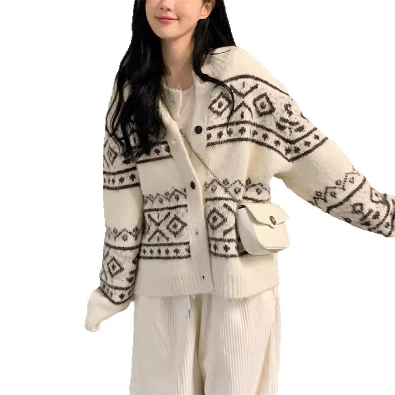 Damen lässige Strickjacke mit einzigartigem Muster und weichem Material Drune