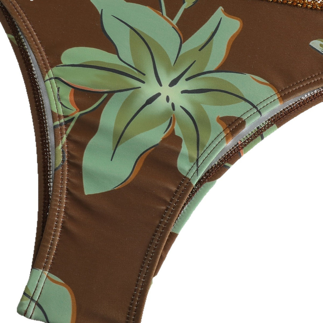 Damen Triangel-Bikini mit floralem Muster und komfortablem Tragekomfort Drune