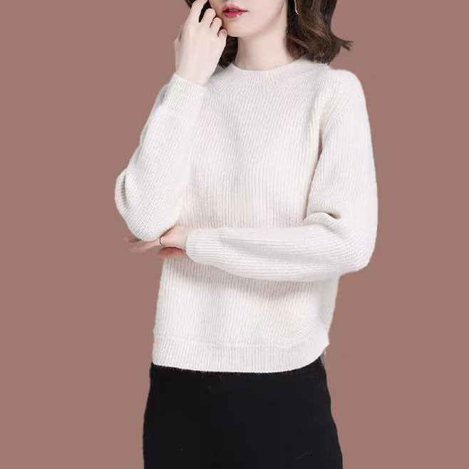 Damen lässiger Strickpullover mit hohem Kragen und weitem Schnitt Drune