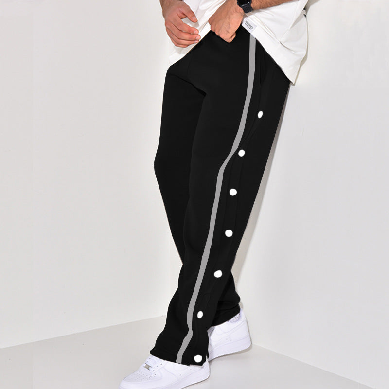 Herren Sportliche Jogginghose mit Druckknopfdetails an der Seite Drune
