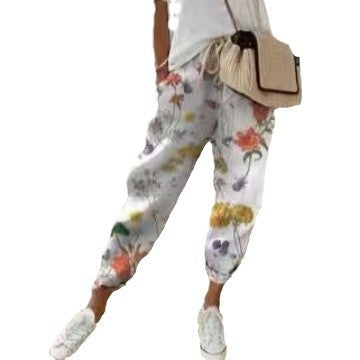 Damen lässige Leinenhose mit körpernaher Passform und praktischen Taschen Drune