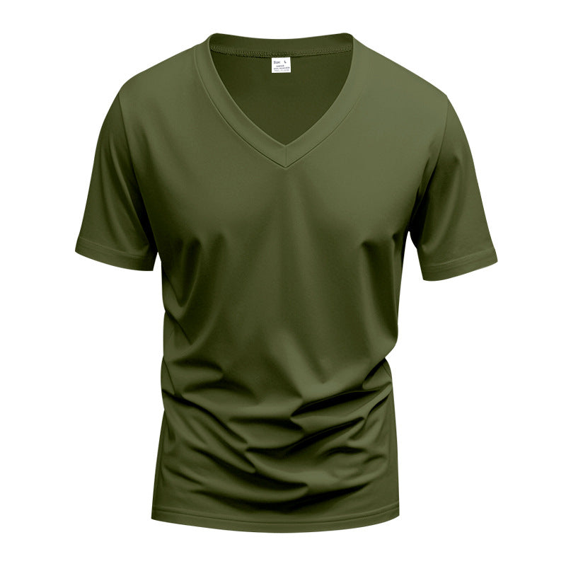Herren nan V-Ausschnitt Funktionsshirt aus leichtem Interlock mit figurnahem Schnitt Drune