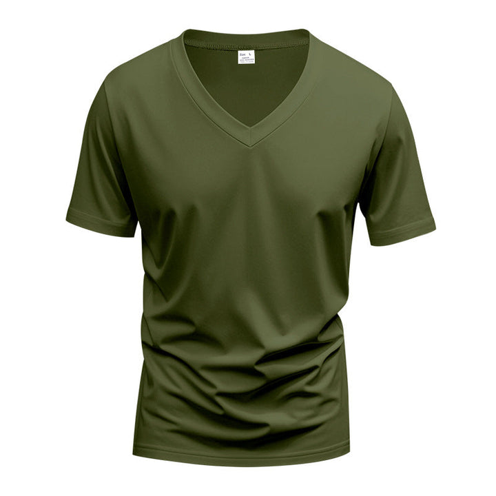 Herren nan V-Ausschnitt Funktionsshirt aus leichtem Interlock mit figurnahem Schnitt Drune