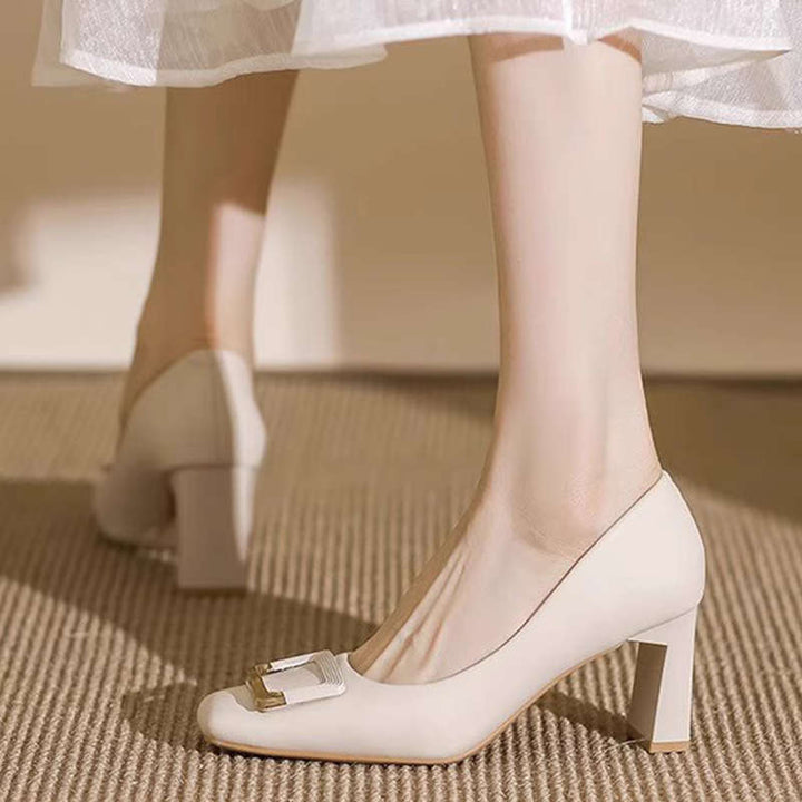 Damen Elegante und komfortable Pumps mit modischer Schnallenverzierung Drune
