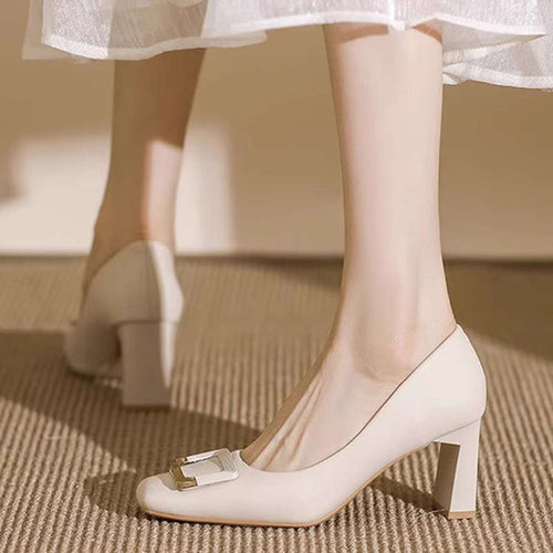 Damen Elegante und komfortable Pumps mit modischer Schnallenverzierung Drune