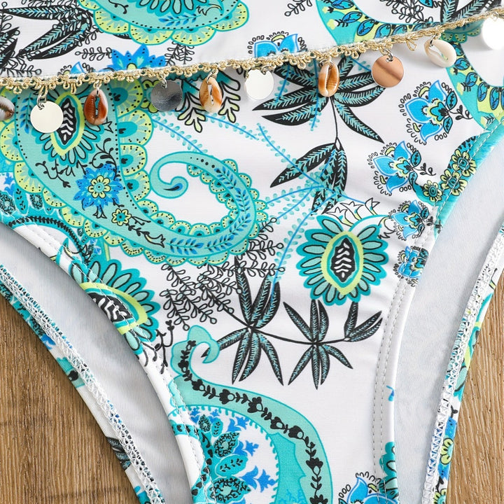 Damen Bandeau-Bikini-Set mit eleganten Muscheldetails Drune