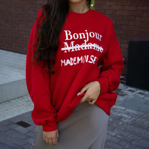 Damen lässiger Sweatshirt mit kreativem Schriftzug Drune