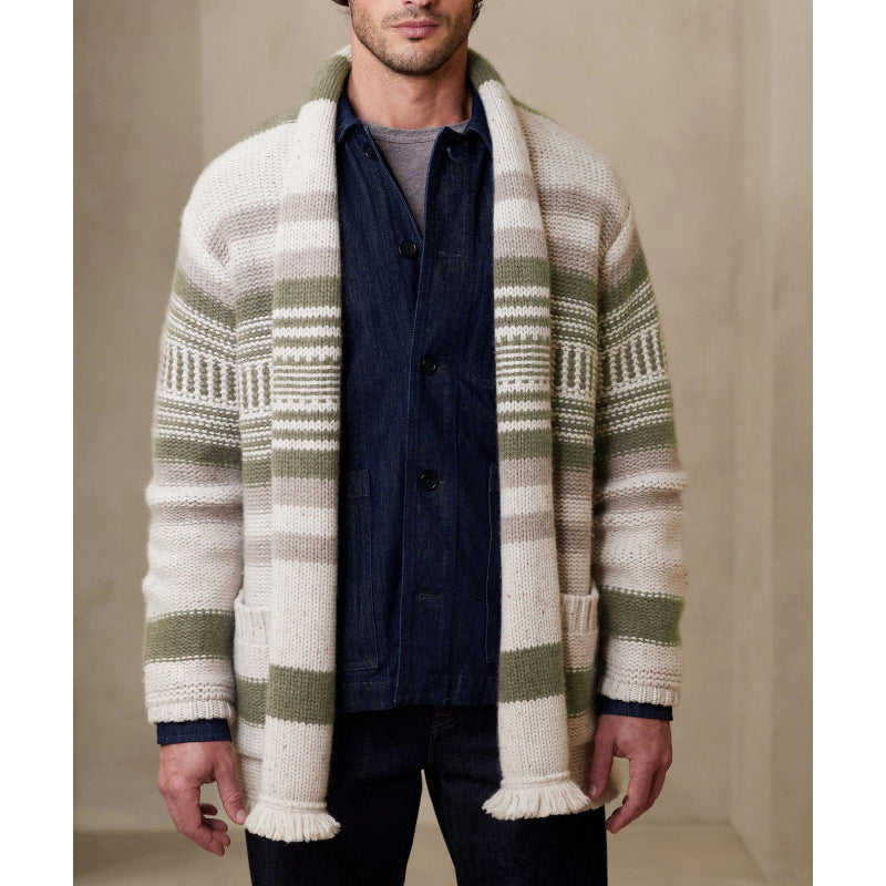 Herren Strickjacke mit modernem Muster und praktischen Taschen Drune