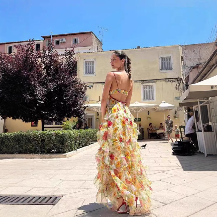 Damen Sommerliches Maxikleid mit floralen Prints Drune