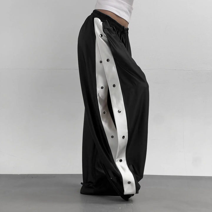 Damen Sportliche Freizeithose mit Druckknopfverschluss Drune