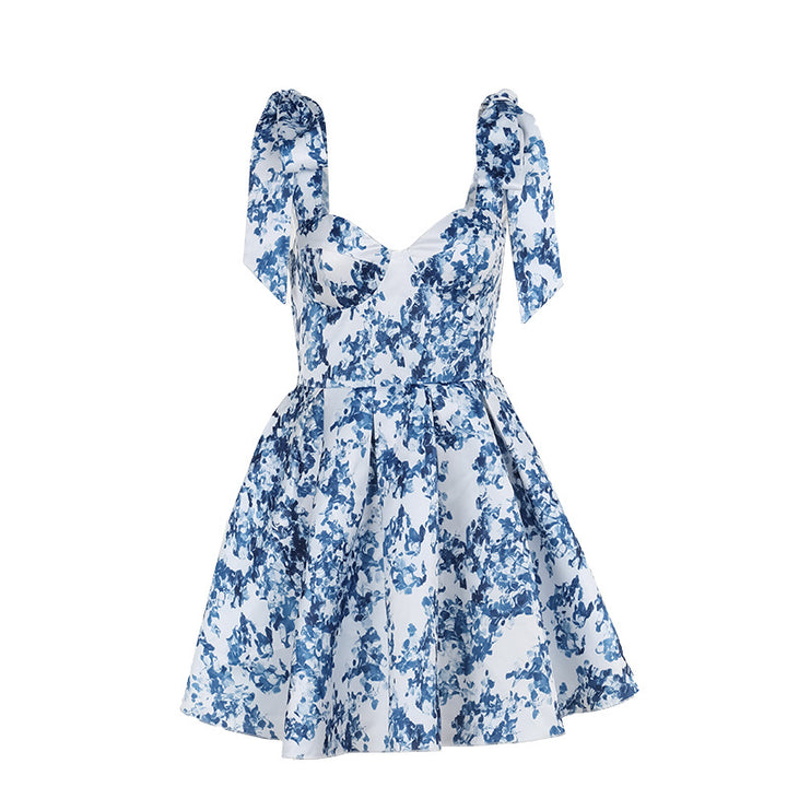 Damen verspieltes Sommerkleid mit Volanträdern und floralem Druck Drune