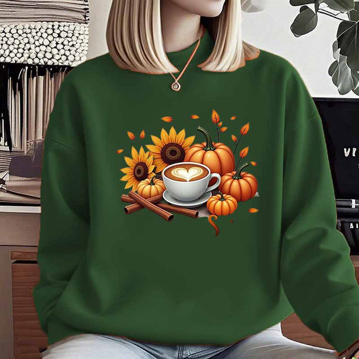Damen Sweatshirt mit herbstlichem Motiv und besonderem Druck Drune