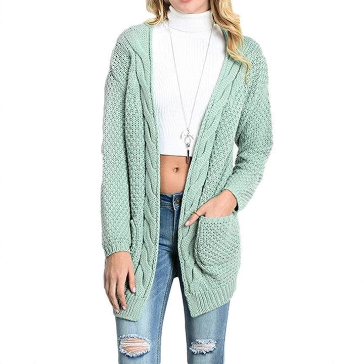 Damen Grober Strickcardigan mit offener Front und praktischen Taschen Drune