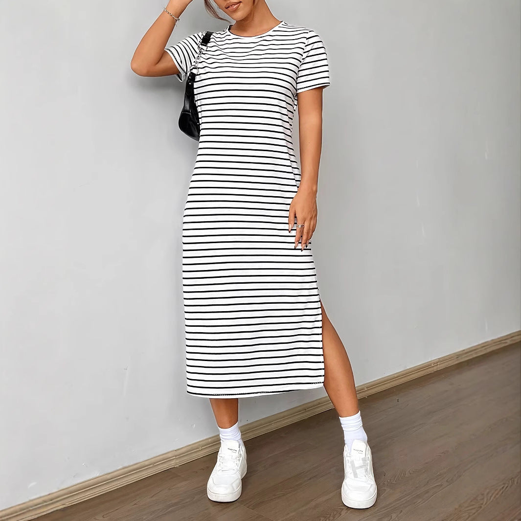 Damen Streifen-Maxikleid aus weichem Jersey Drune