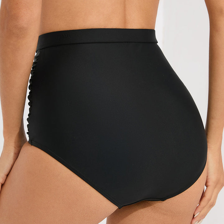 Damen Hoch taillierte Badeshorts mit modischen Raffungselementen und figurformendem Design Drune