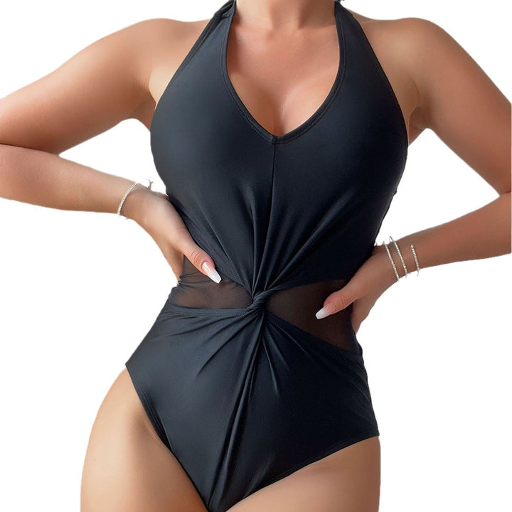 Damen Sportlicher Monokini mit transparenten Einsätzen Drune