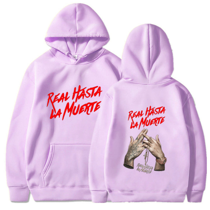 Damen Kapuzensweater mit auffälligem Schriftzug in urbanem Stil Drune