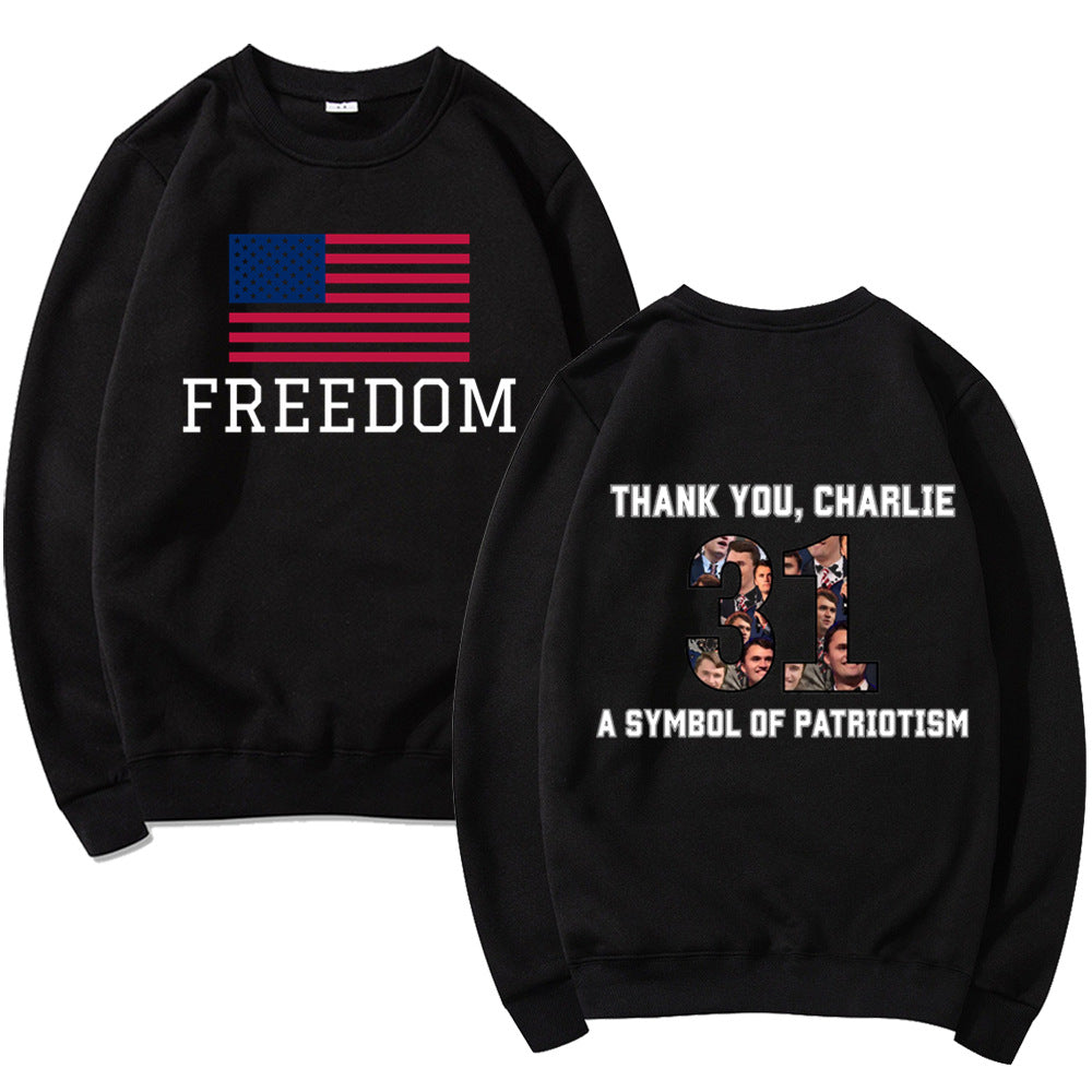Damen Sweatshirt mit patriotischem Aufdruck und softem Material Drune
