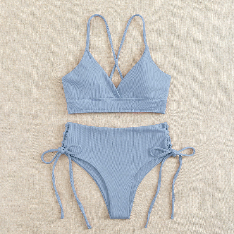 Damen Bikini-Set mit verstellbaren Trägern und raffinierten Schnürdetails Drune
