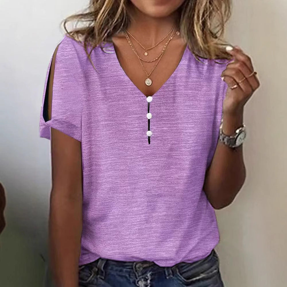 Damen Glitzernde V-Pullover Bluse Drune