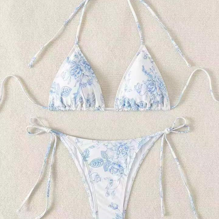 Damen Elegantes Triangel-Bikini-Set mit herausnehmbaren Polstern Drune