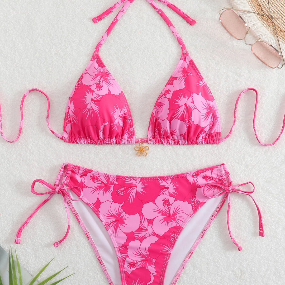 Damen Bikini-Set mit floralem Design und verstellbaren Bindebändern Drune