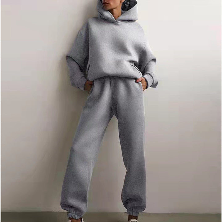 Damen gemütliches Hoodie- und Jogginghose-Set Drune