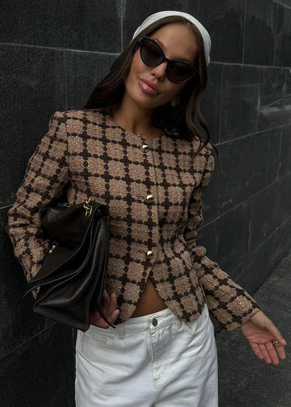 Drune | Inspiriertes Tweed-Karo-Jackett