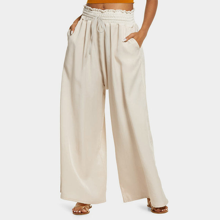 Damen Weitgeschnittene Hose mit elastischem Bund und seitlichen Taschen Drune