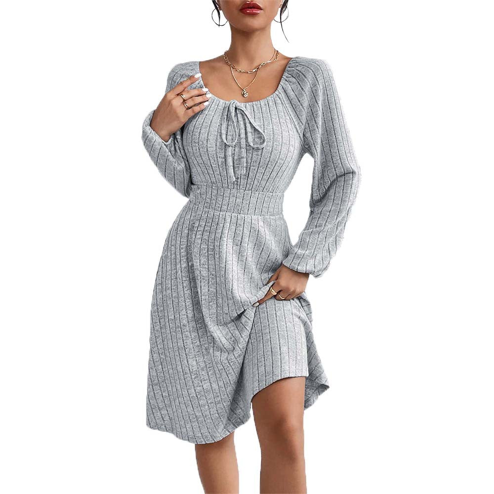 Damen Midi-Kleid mit elastischem Material und modischer Raffung Drune