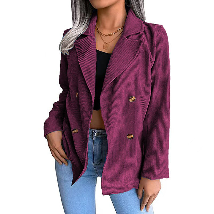 Damen Cord-Jacke mit doppelter Knopfleiste und modernem Schnitt Drune