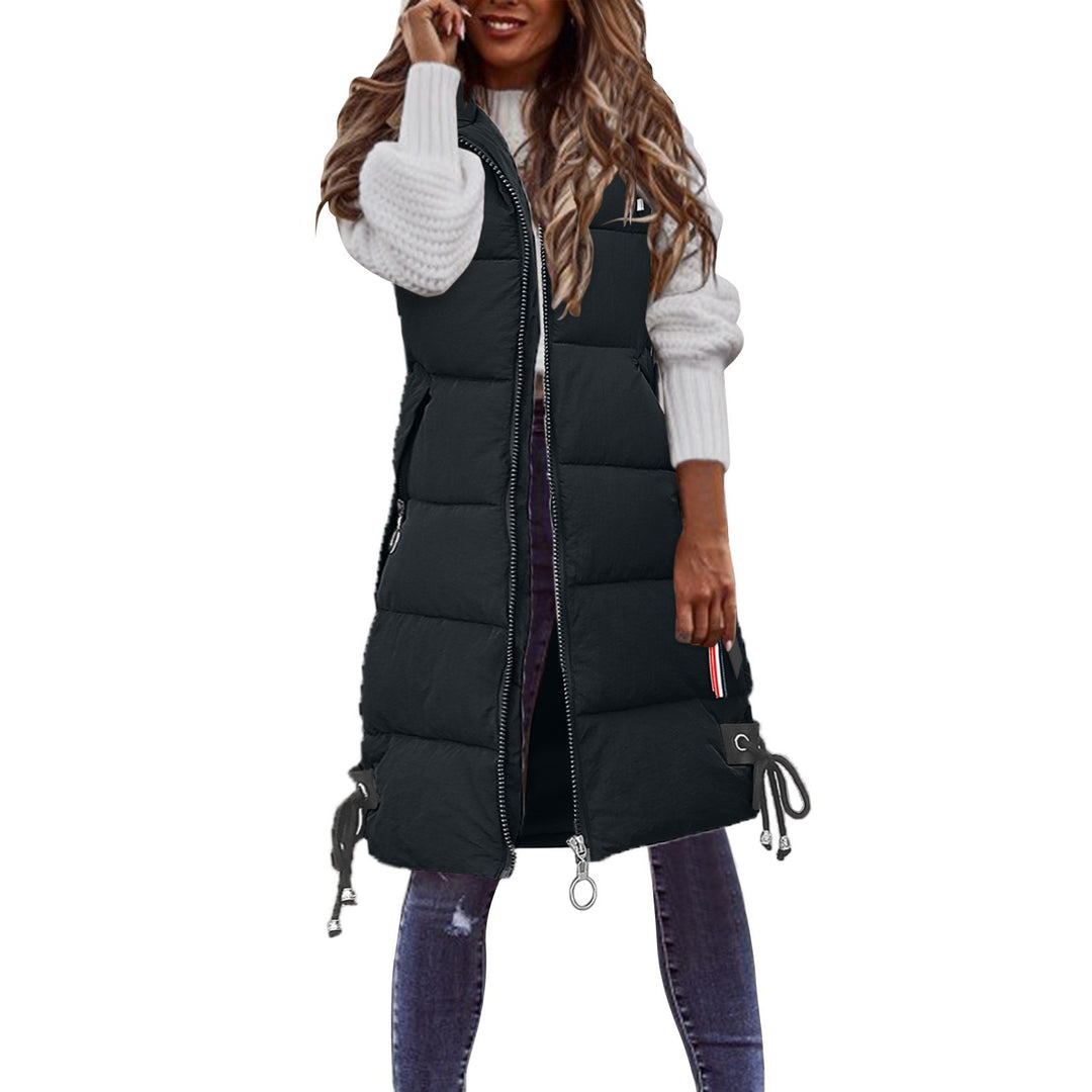 Damen Modische Steppweste mit praktischen Taschen und verstellbarem Gummizug Drune