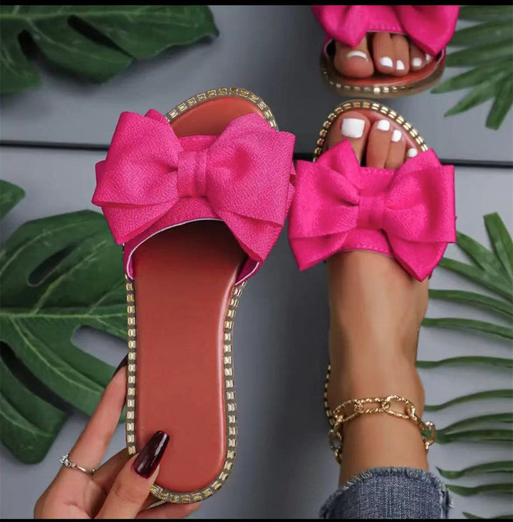 Damen Sommer-Slipper mit dekorativen Schleifenapplikationen und ergonomischer Fußbettung Drune