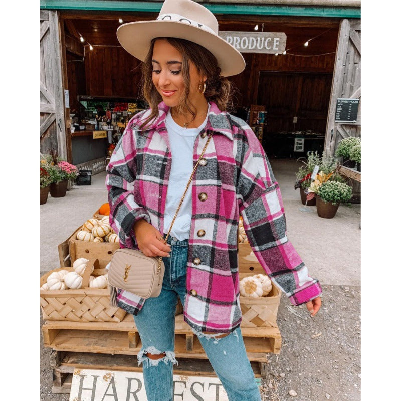 Damen Karierte Flanelljacke Drune