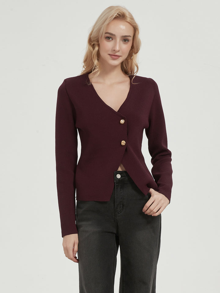 Damen Strickjacke mit eleganten Knopfdetails Drune