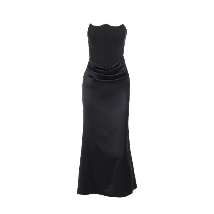 Damen Maxikleid mit Raffungen und elegantem Bustier-Ausschnitt Drune