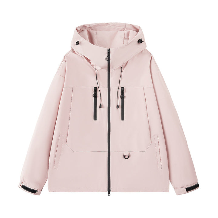 Herren wasserabweisende Outdoor-Jacke mit verstellbarer Kapuze und multifunktionalen Taschen Drune