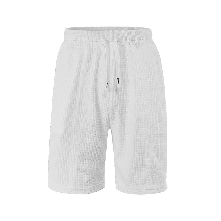 Herren nan atmungsaktive Waffel-Pyjama-Shorts mit elastischem Komfortbund, Tunnelzug und seitlichen Eingrifftaschen Drune