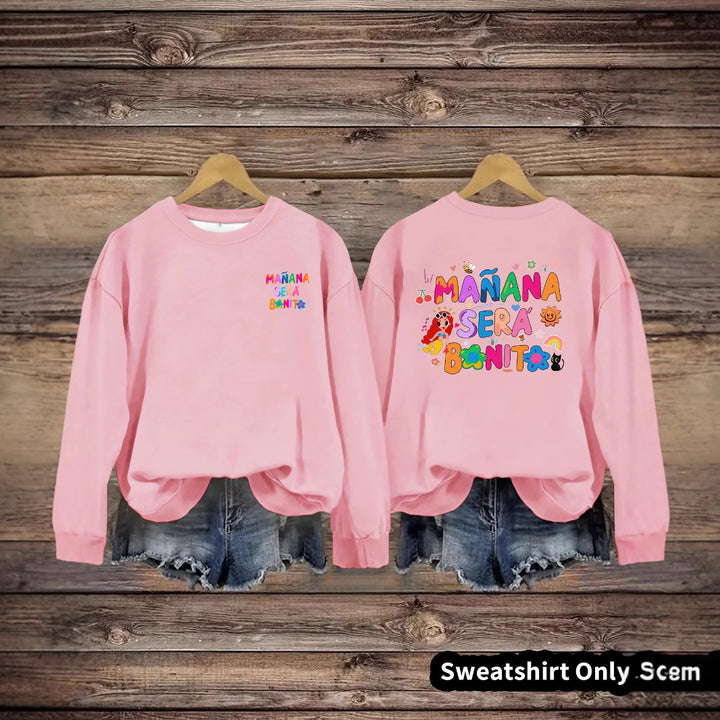Damen Sweatshirt mit Verspielt Farbigen Aufdruck und Lässigem Schnitt Drune