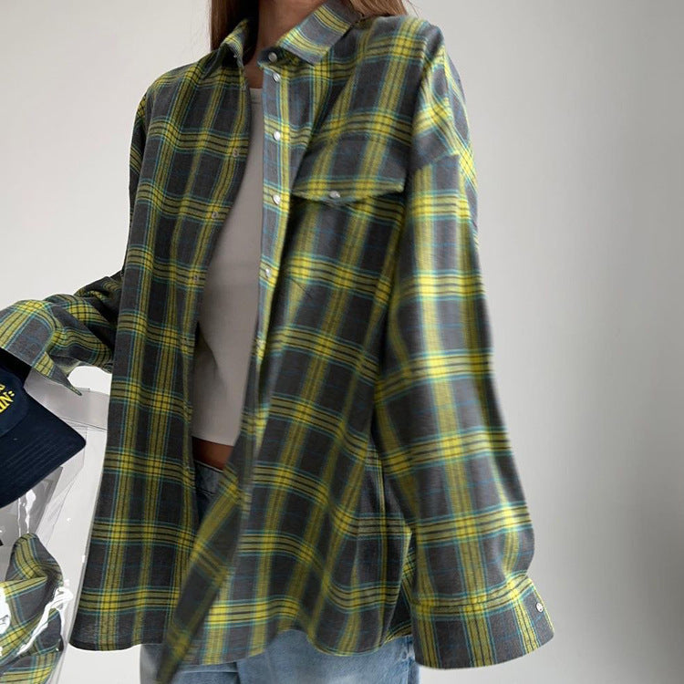 DamenOversized Karo-Hemdbluse Drune