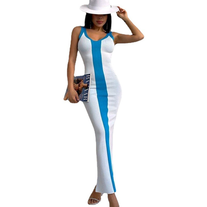 Damen figurbetontes Maxikleid mit grafischem Design Drune
