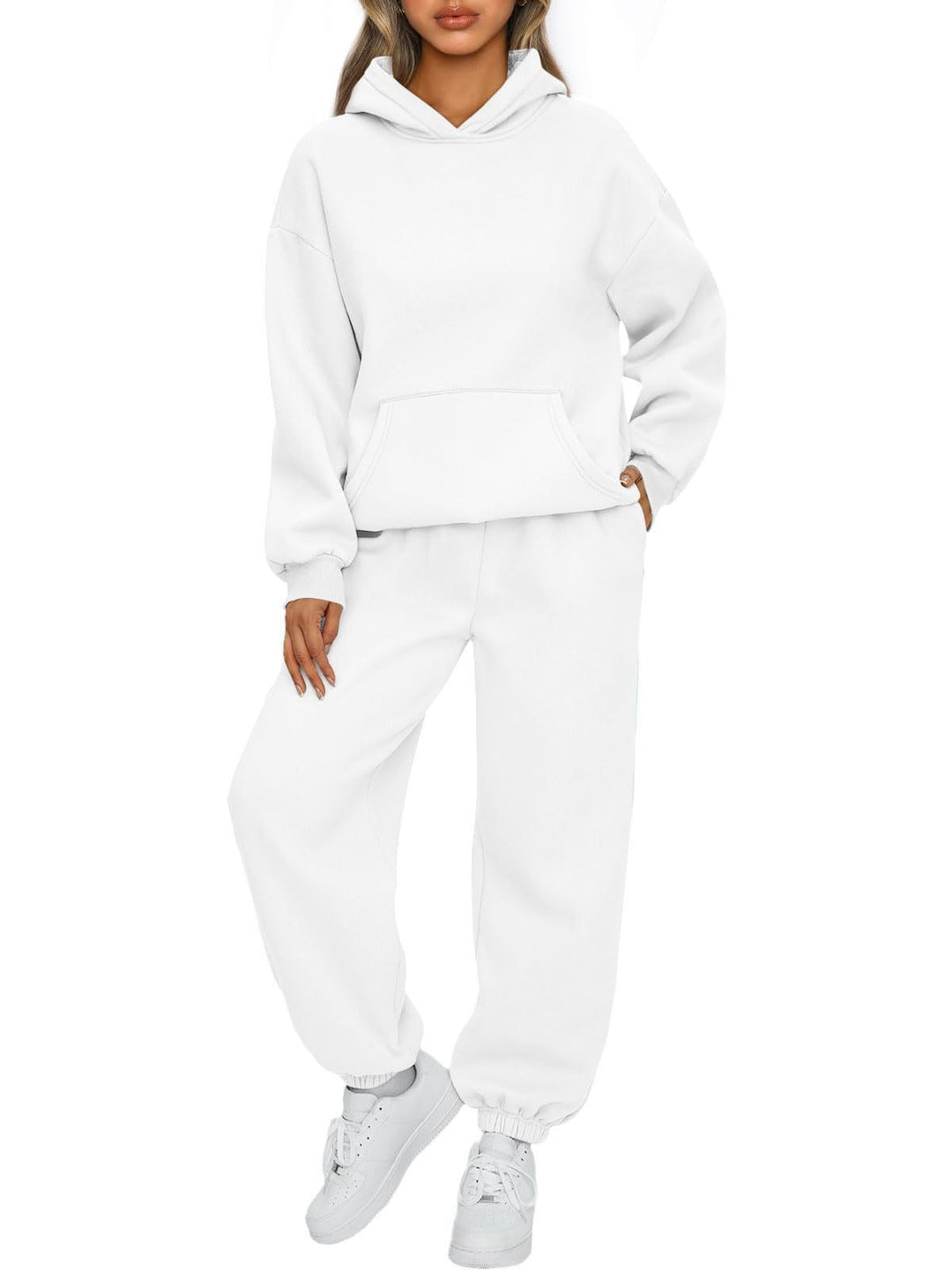 Damen nan Oversized Hoodie- und Jogginghose-Set aus weicher Baumwollmischung Drune