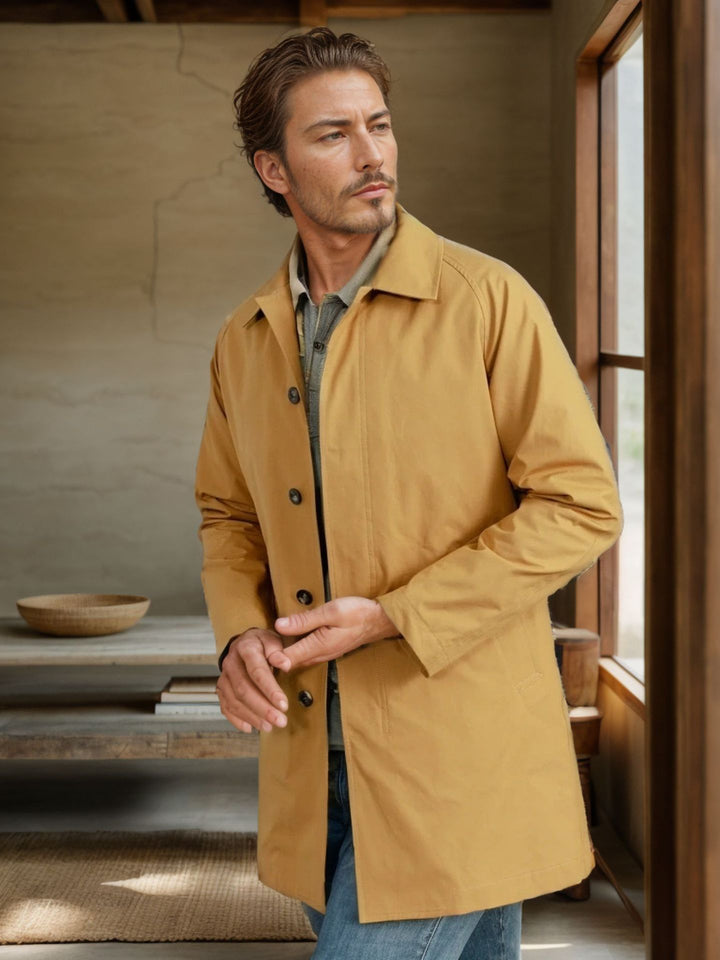 Herren lässige Übergangsjacke mit knopfbarem Kragen Drune