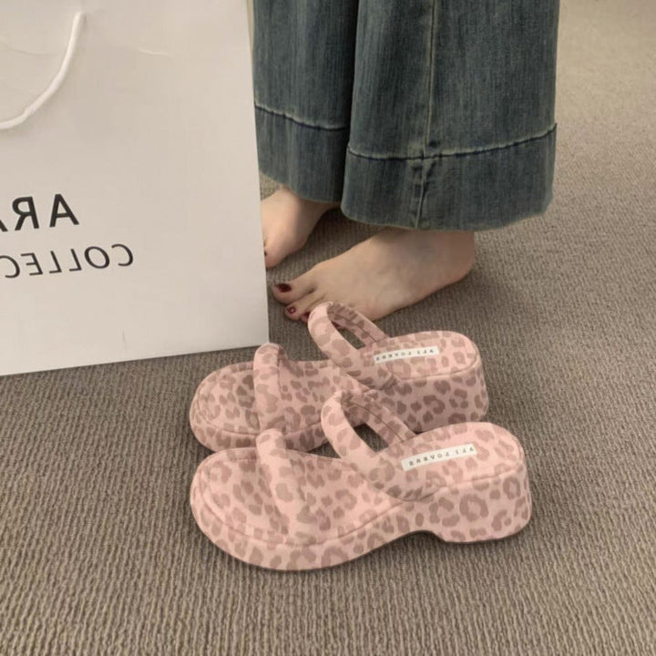 Damen modische Plateausandalen mit breiten Riemen und ergonomischer Sohle Drune