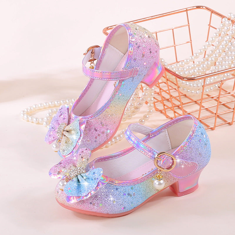 Mädchen Elegante Ballerina-Schuhe mit funkelnden Schleifen und Strass Drune