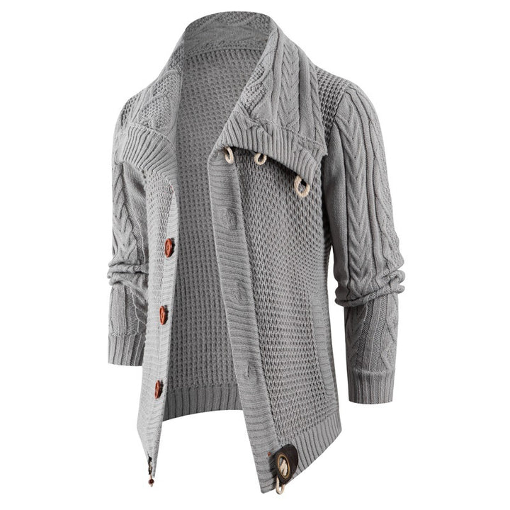 Herren Grobstrick Strickjacke mit umschlagbarem Halsausschnitt Drune