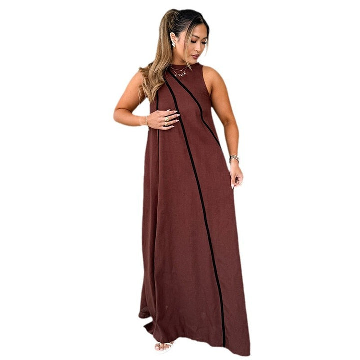 Damen Maxikleid mit asymmetrischem Schnitt und eleganter Schnürung Drune